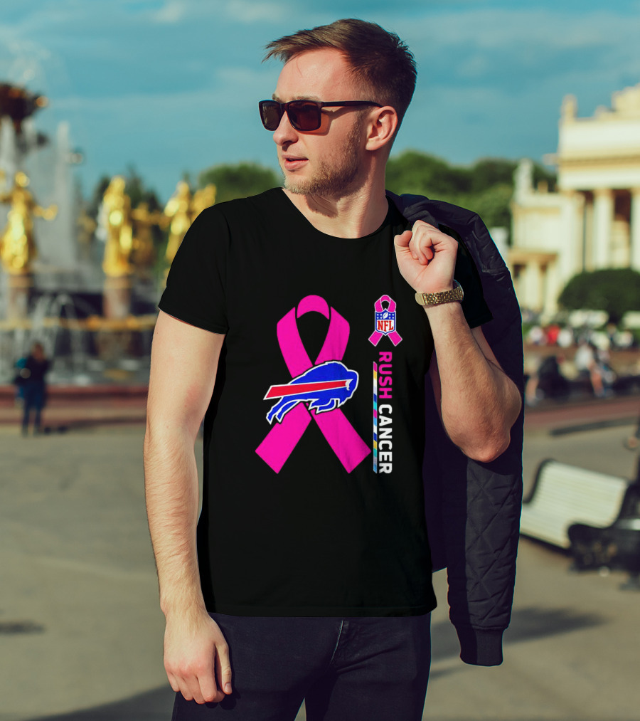 Buffalo Bills NFL Rush Cancer Pink Ribbon T-Shirt