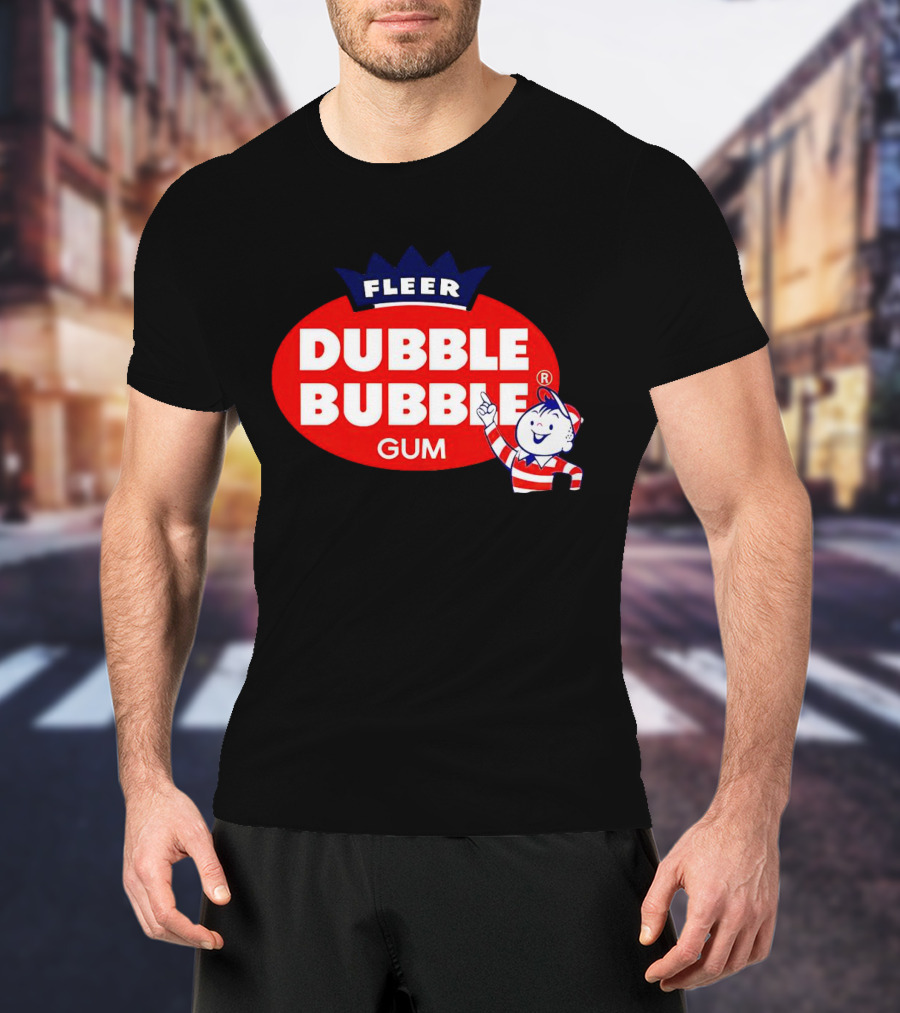 Fleer Dubble Bubble Gum Classic Logo With Character In Striped T-Shirt