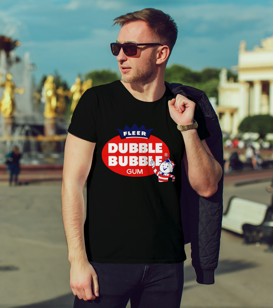 Fleer Dubble Bubble Gum Classic Logo With Character In Striped T-Shirt