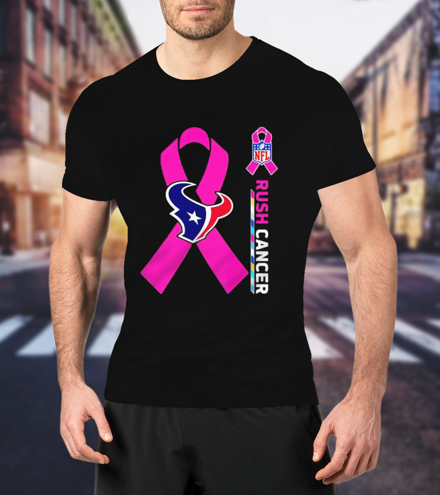 Houston Texans NFL Rush Crush Cancer Pink T-Shirt
