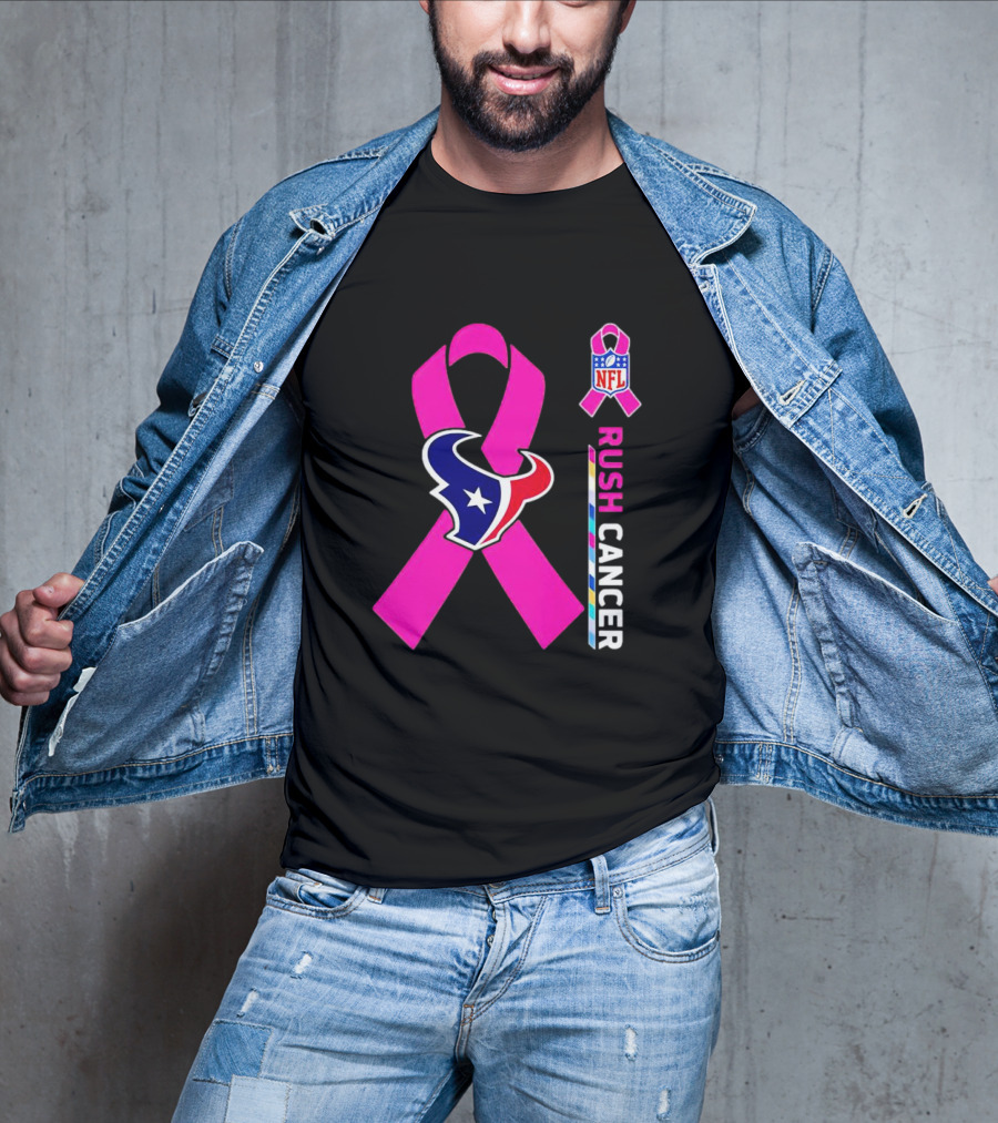 Houston Texans NFL Rush Crush Cancer Pink T-Shirt