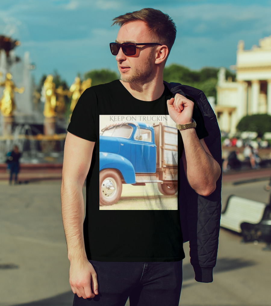 Keep On Truckin' Vintage Blue Truck Nostalgia T-Shirt