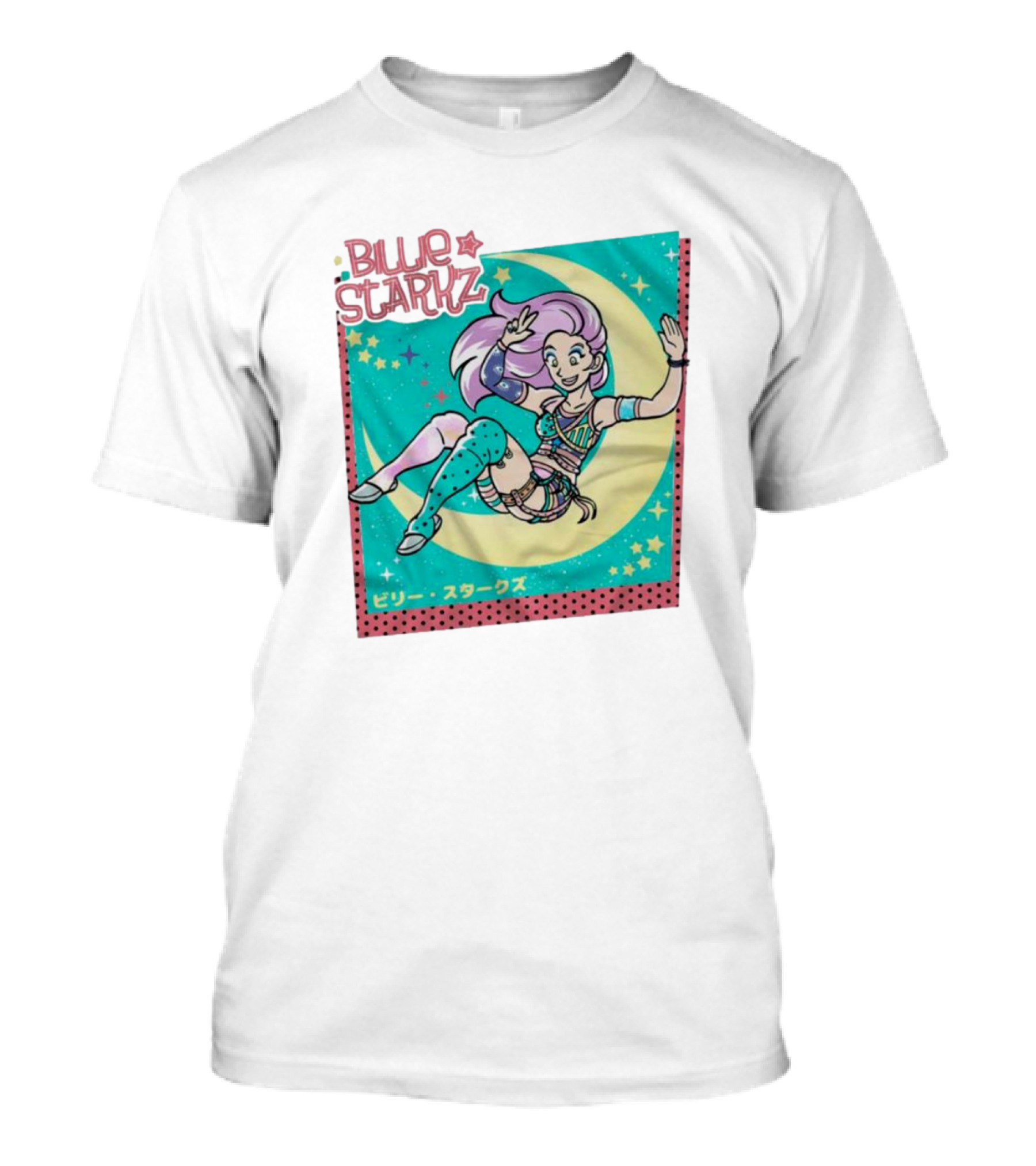 Billie Starkz Starz Anime Style Moon And Stars T-Shirt