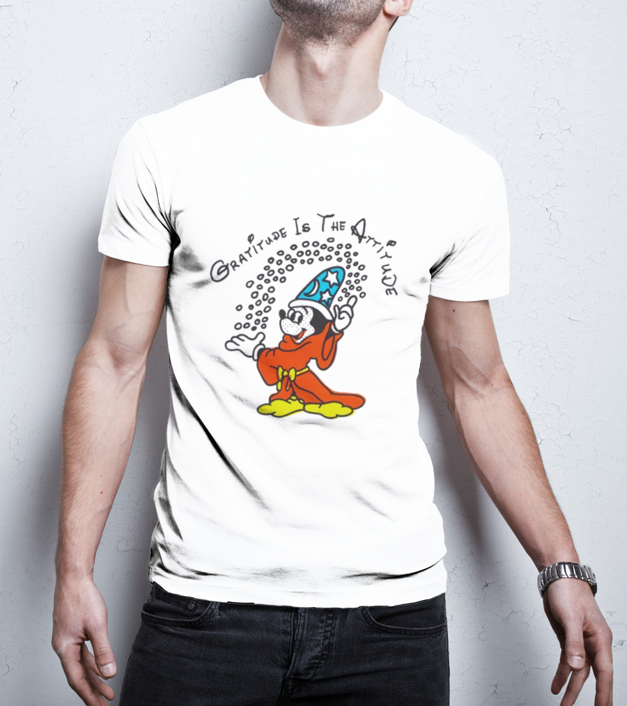 Mickey Mouse Gratitude Is The Attitude Sorcerer's Apprentice T-Shirt
