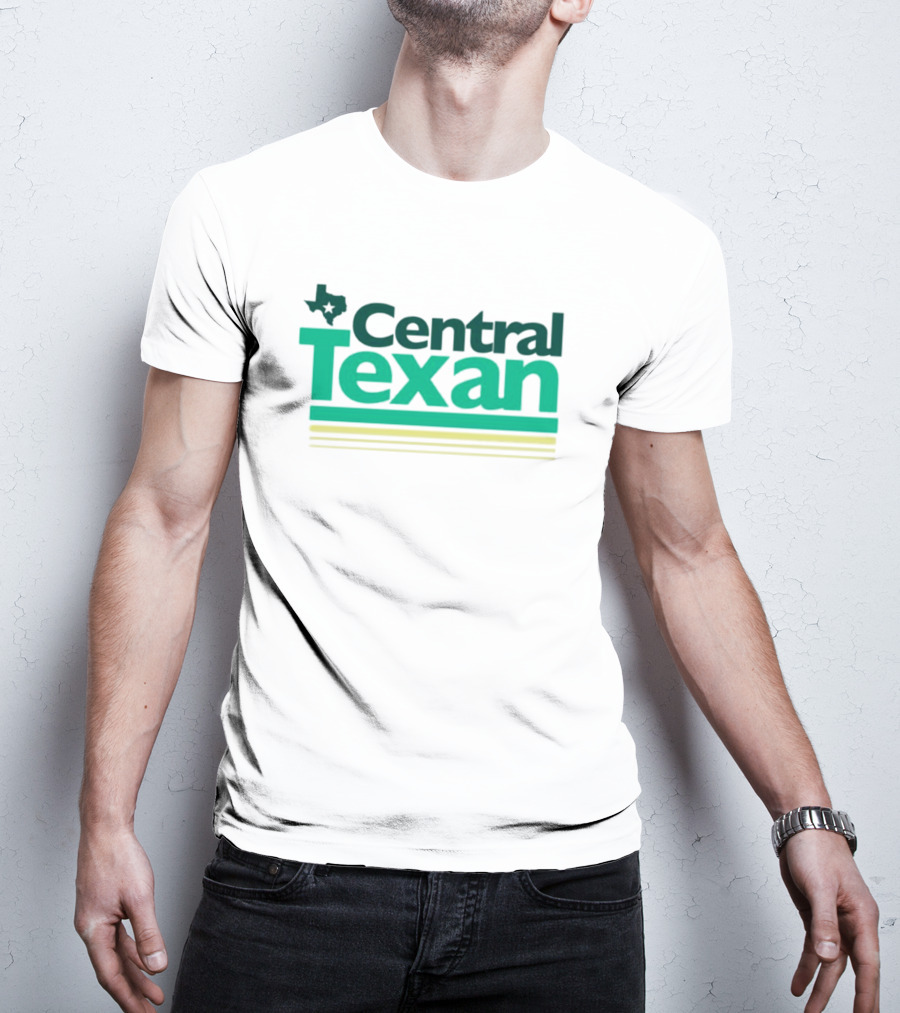Central Texan Texashumor Texas Map Icon Bold Green Text T-Shirt