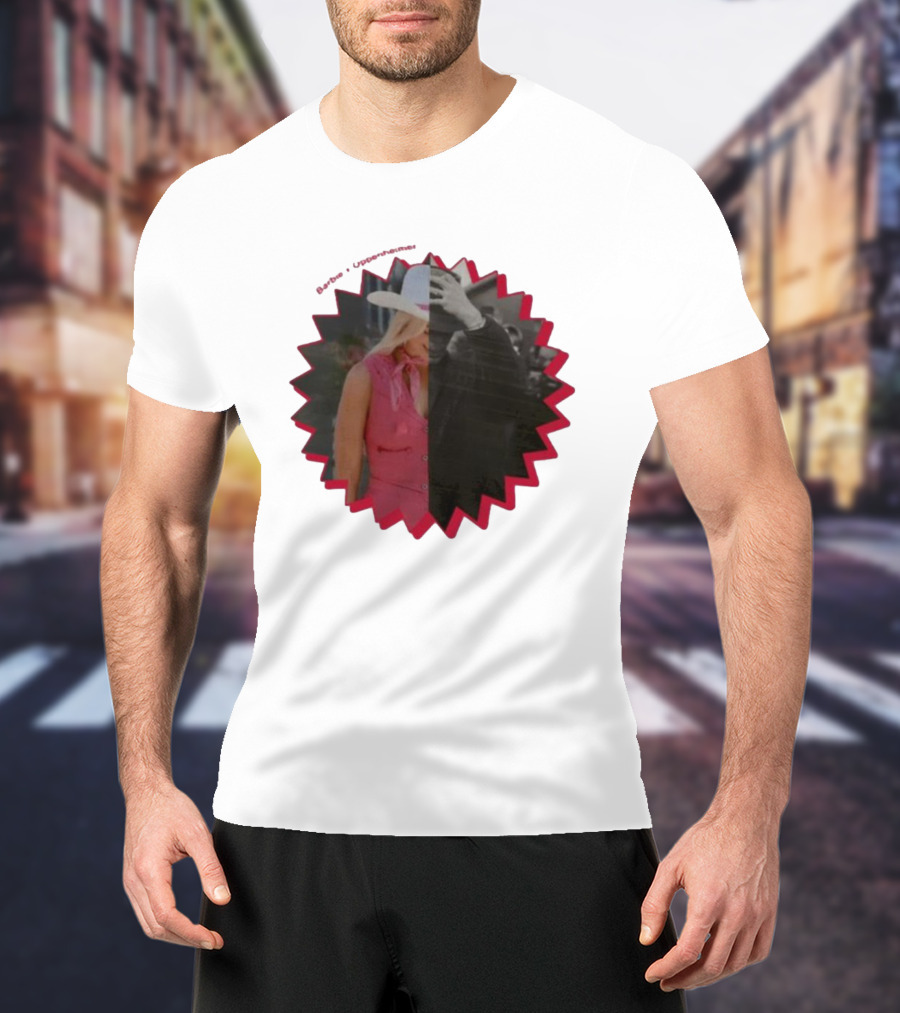 Barbie Oppenheimer Half Pink Half Black Starburst T-Shirt