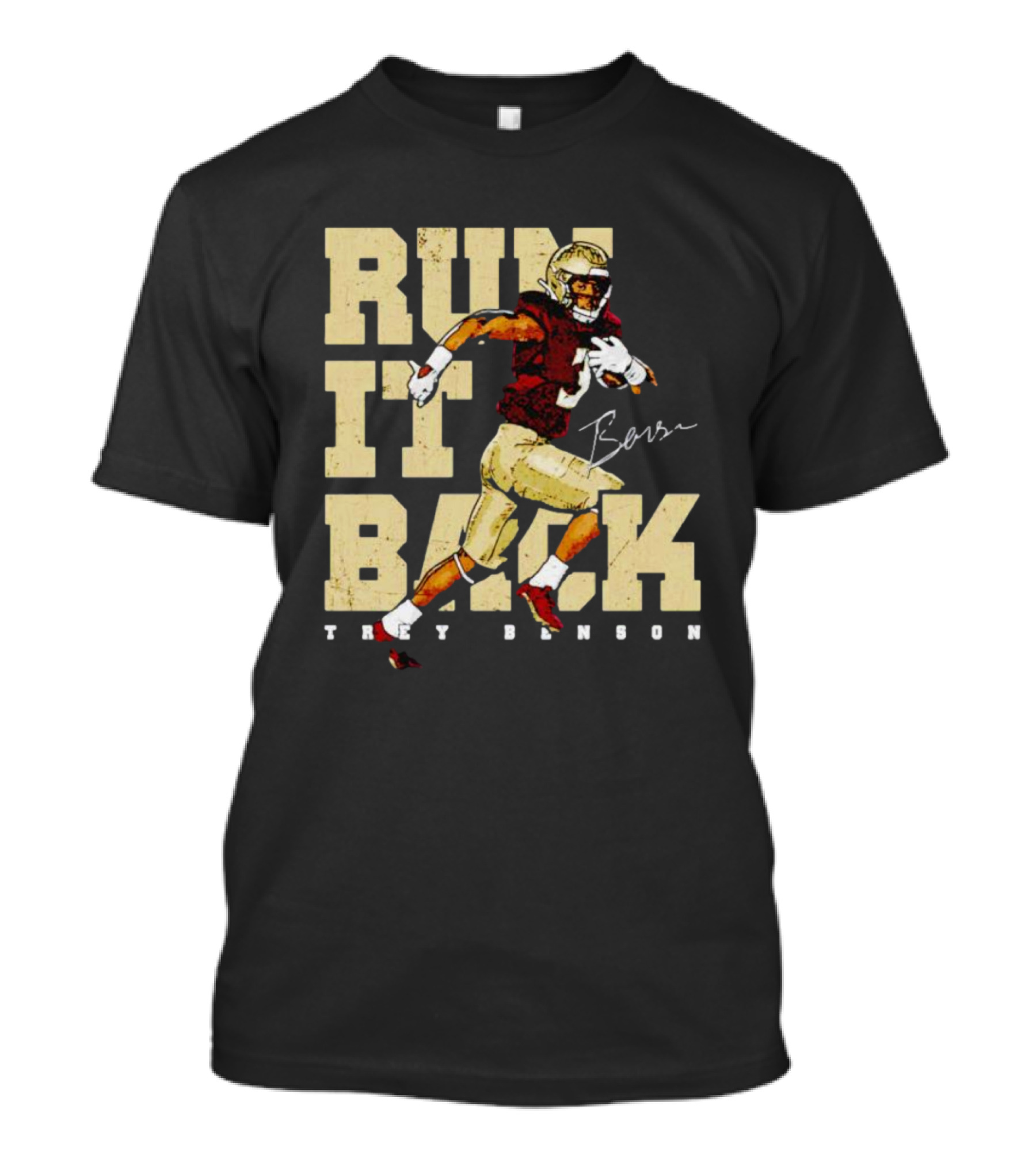 Run It Back Trey Benson Signature Football Player Action T-Shirt