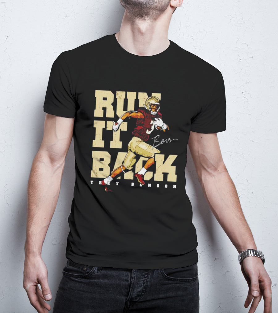 Run It Back Trey Benson Signature Football Player Action T-Shirt