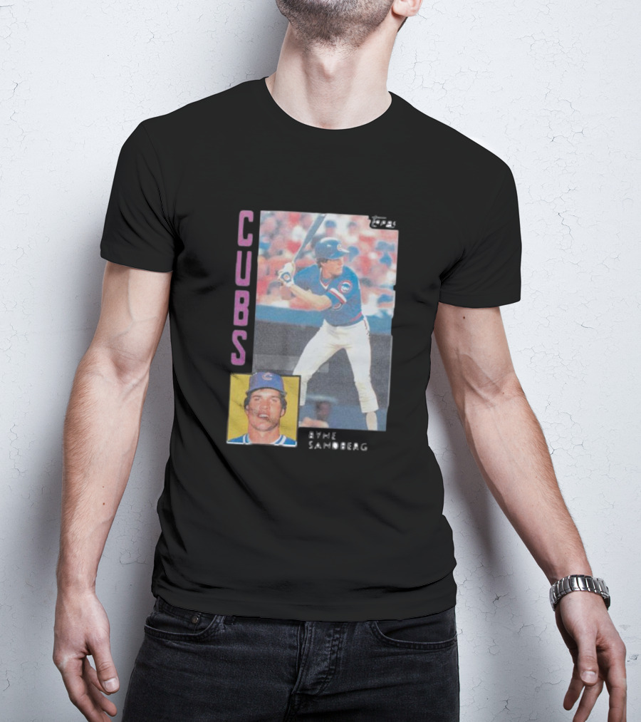 1984 Topps Ryne Sandberg Chicago Cubs Baseball Card T-Shirt