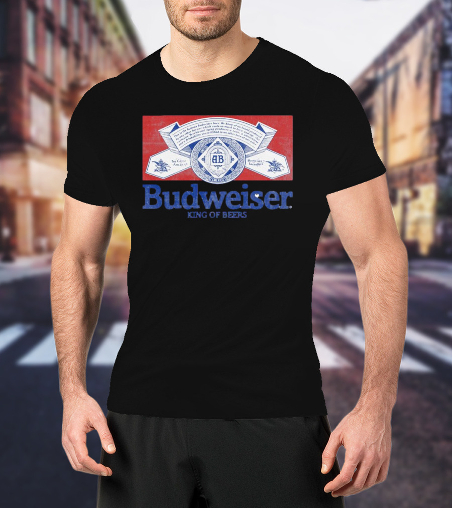 Budweiser King Of Beers The Great American Lager Label T-Shirt