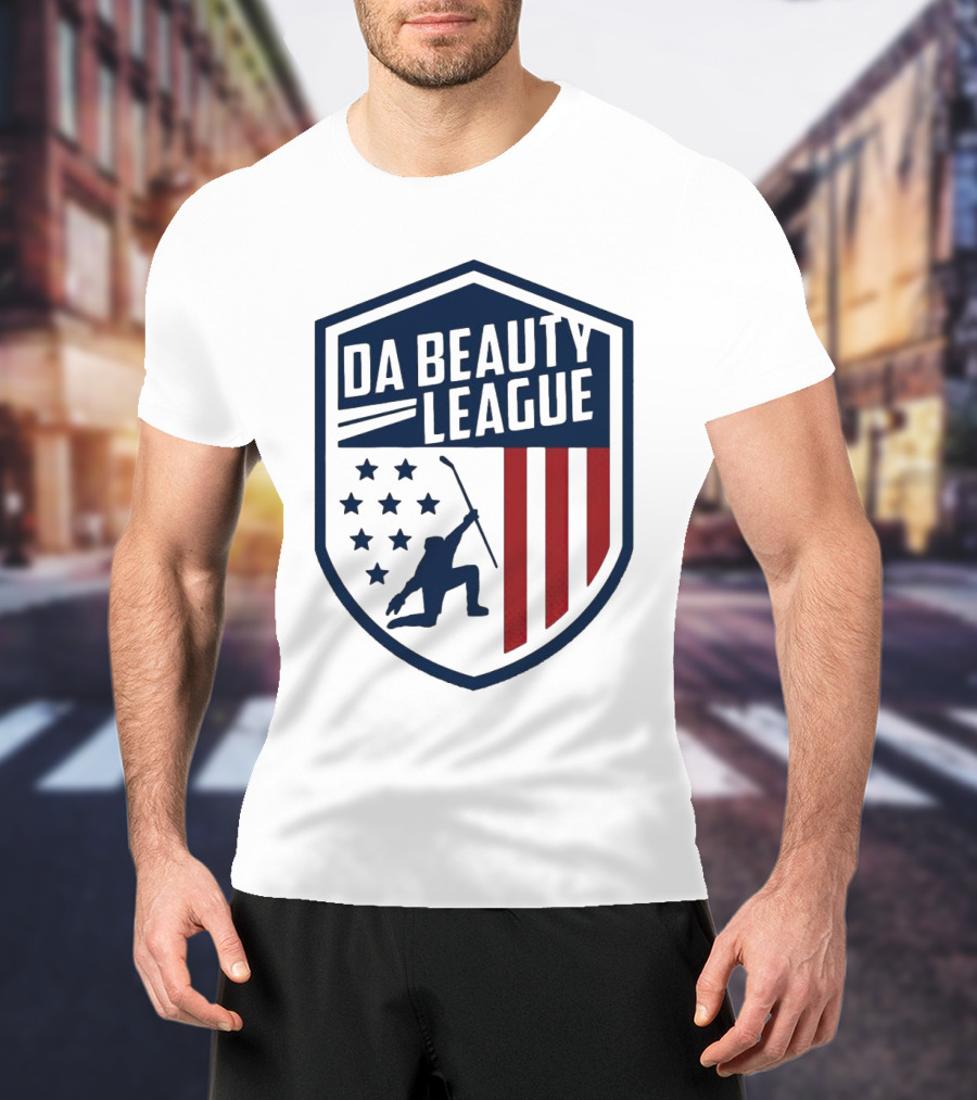 Happy Independence Day Da Beauty League Hockey Patriotic Shield T-Shirt