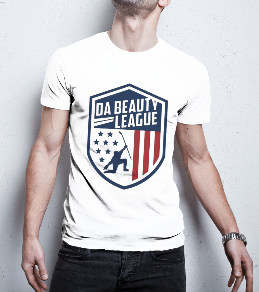 Happy Independence Day Da Beauty League Hockey Patriotic Shield T-Shirt