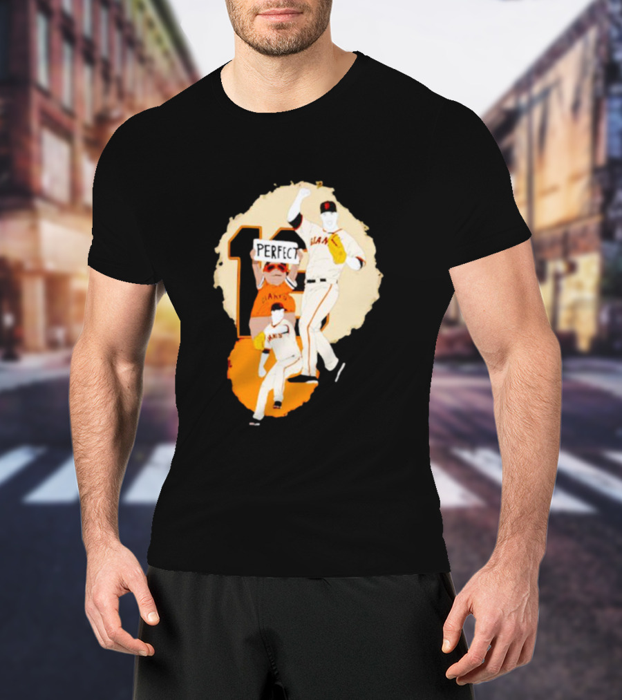 Perfect Game Giants Baseball Celebration Matt Cain T-Shirt