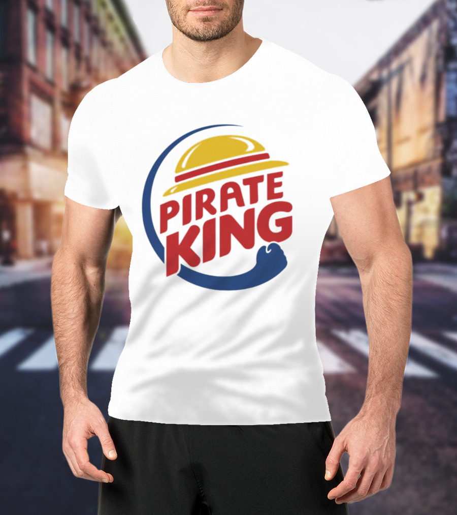 Pirate King Luffy Straw Hat One Piece Burger T-Shirt