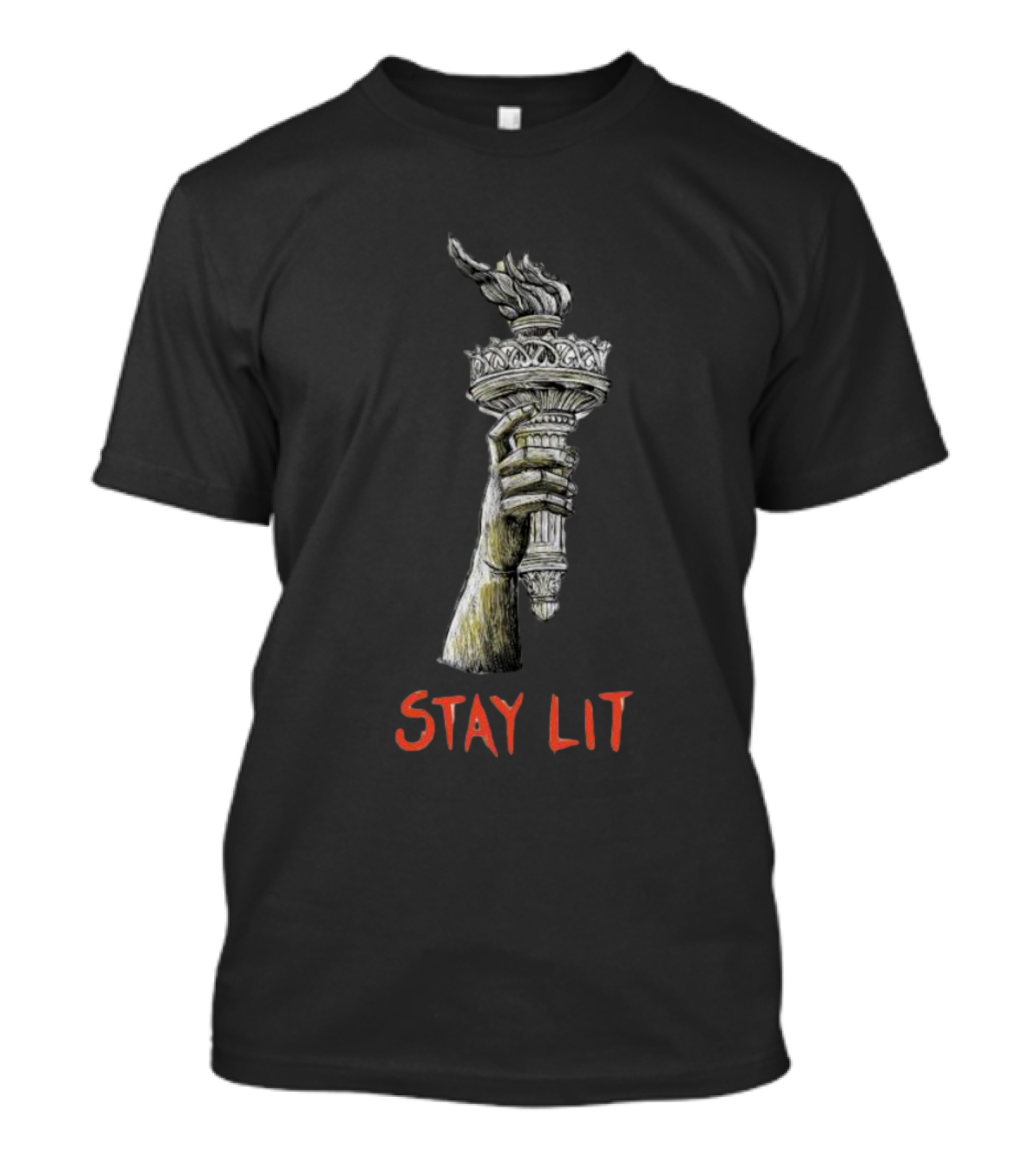 Say No To Autocracy And Fascism Stay Lit Torch Of Liberty T-Shirt