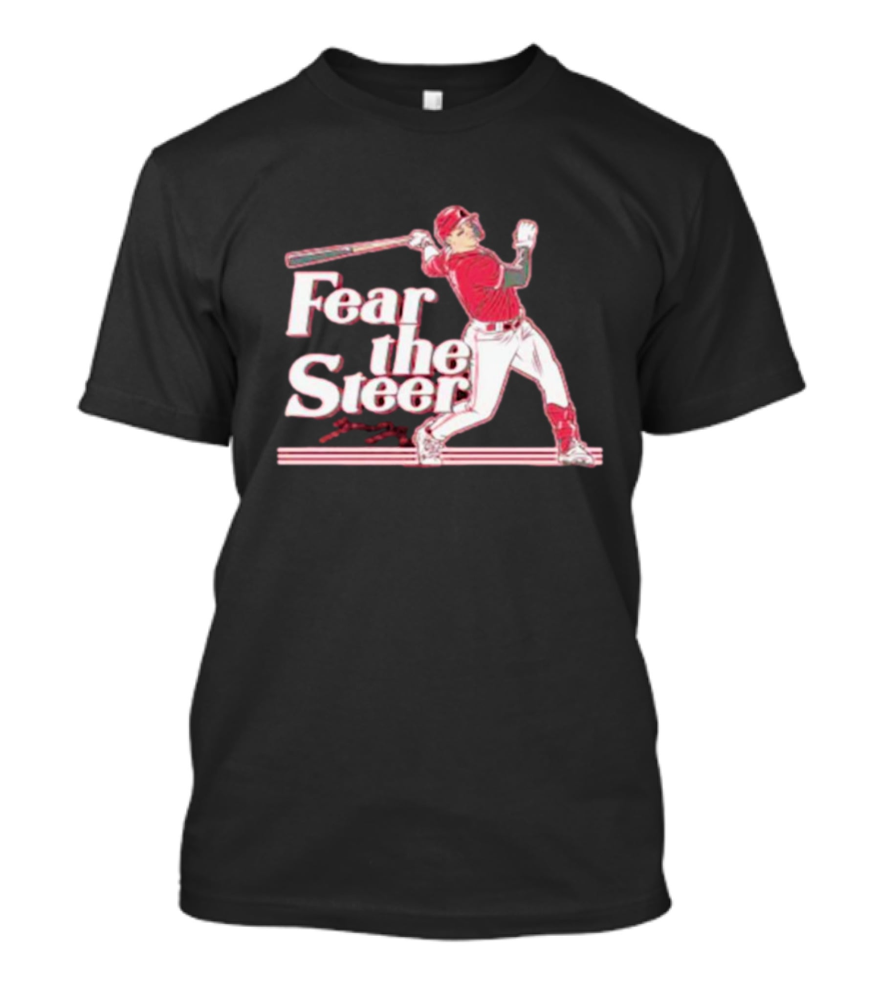 Spencer Steer Fear The Steer Signature Baseball Player T-Shirt
