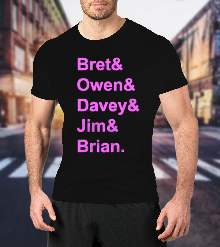 Bret Owen Davey Jim Brian Pink Text List T-Shirt