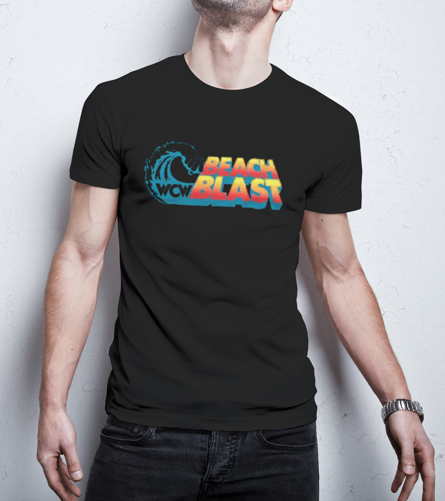 WCW Beach Blast Vintage Wrestling Event Logo Retro Wave T-Shirt