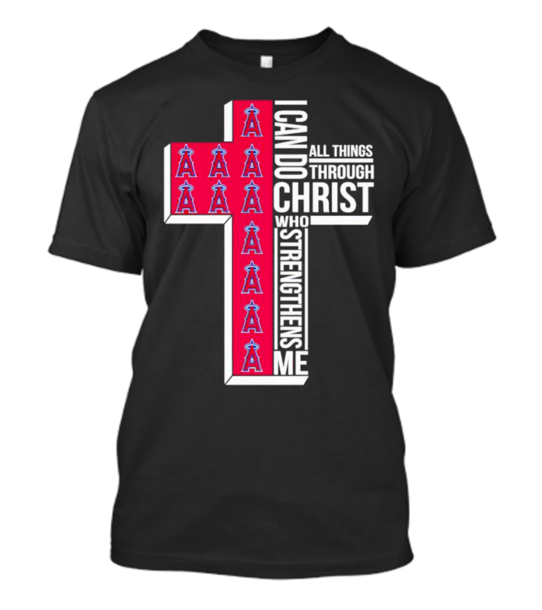 Los Angeles Angels I Can Do All Things Through Christ Who Strengthens Me Cross T-Shirt
