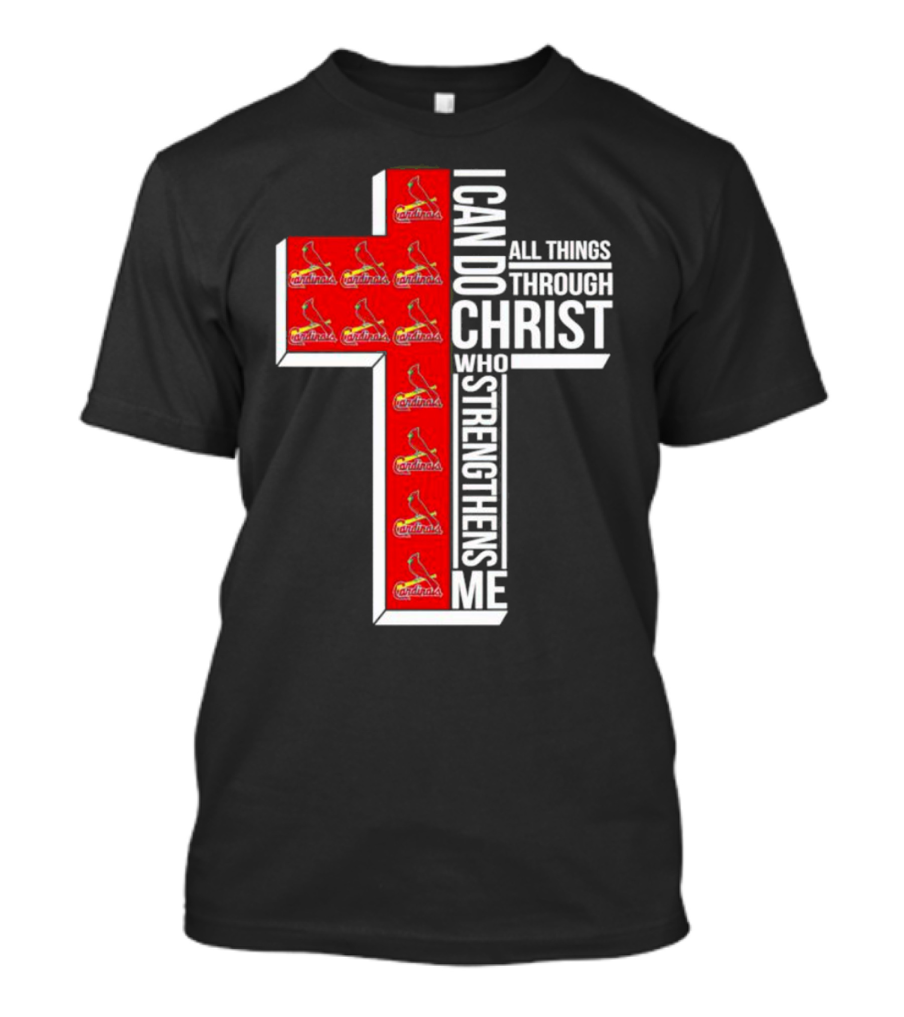 St. Louis Cardinals I Can Do All Things Through Christ Who Strengthens Me Cross T-Shirt