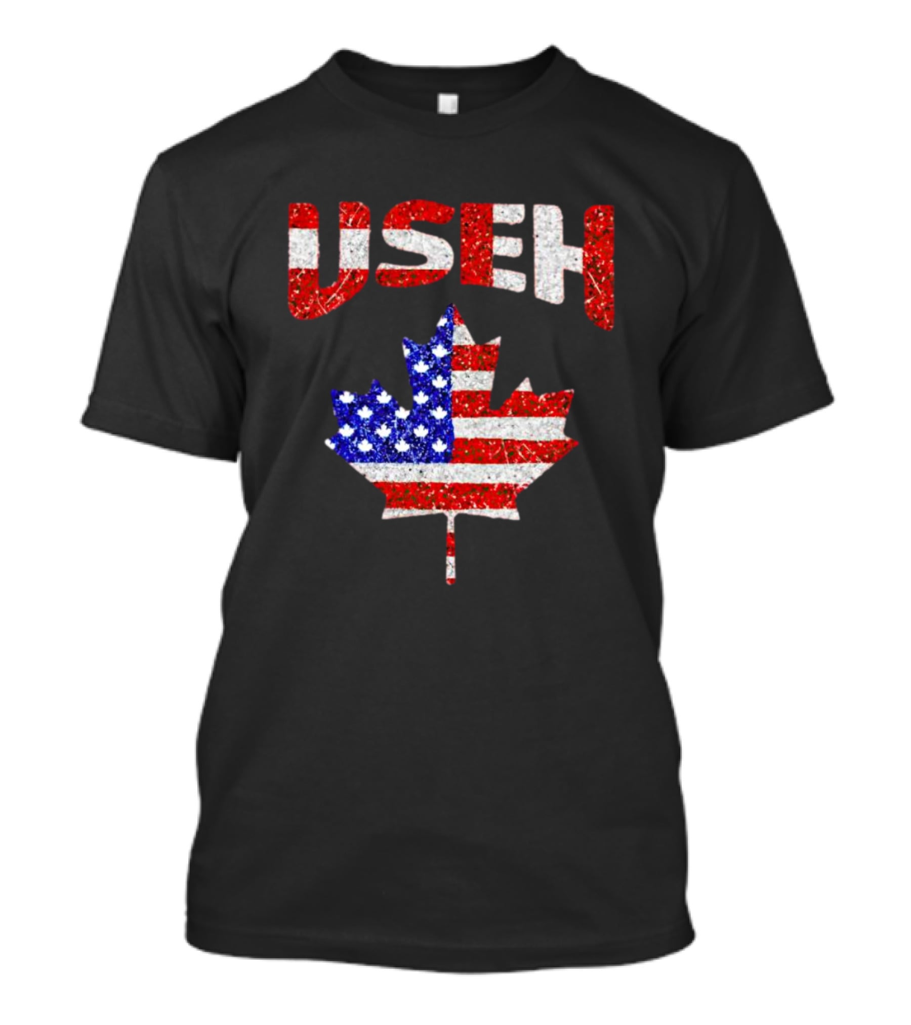 USEH Leaf Canadian American Flag T-Shirt