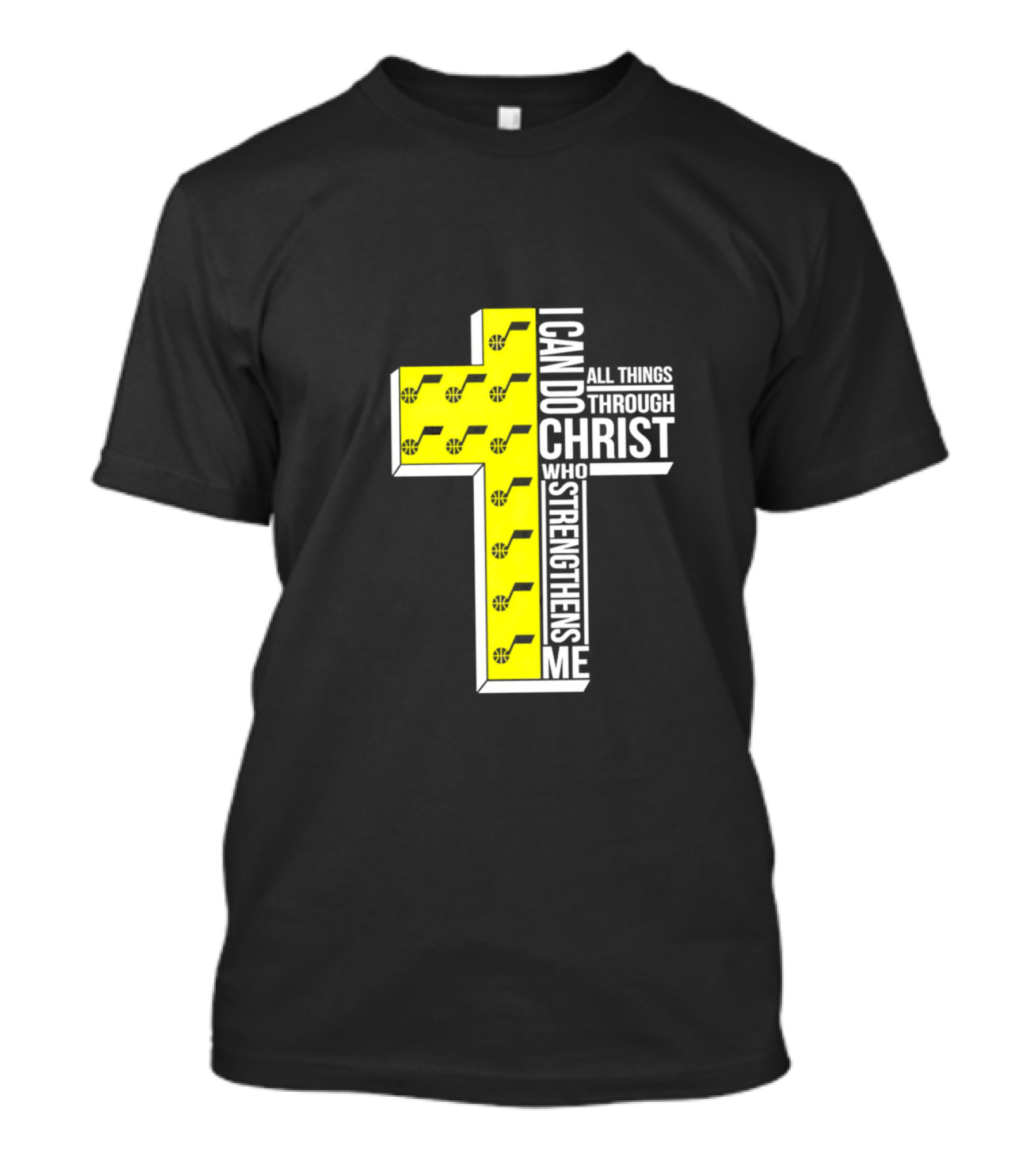 Utah Jazz I Can Do All Things Through Christ Who Strengthens Me Cross T-Shirt