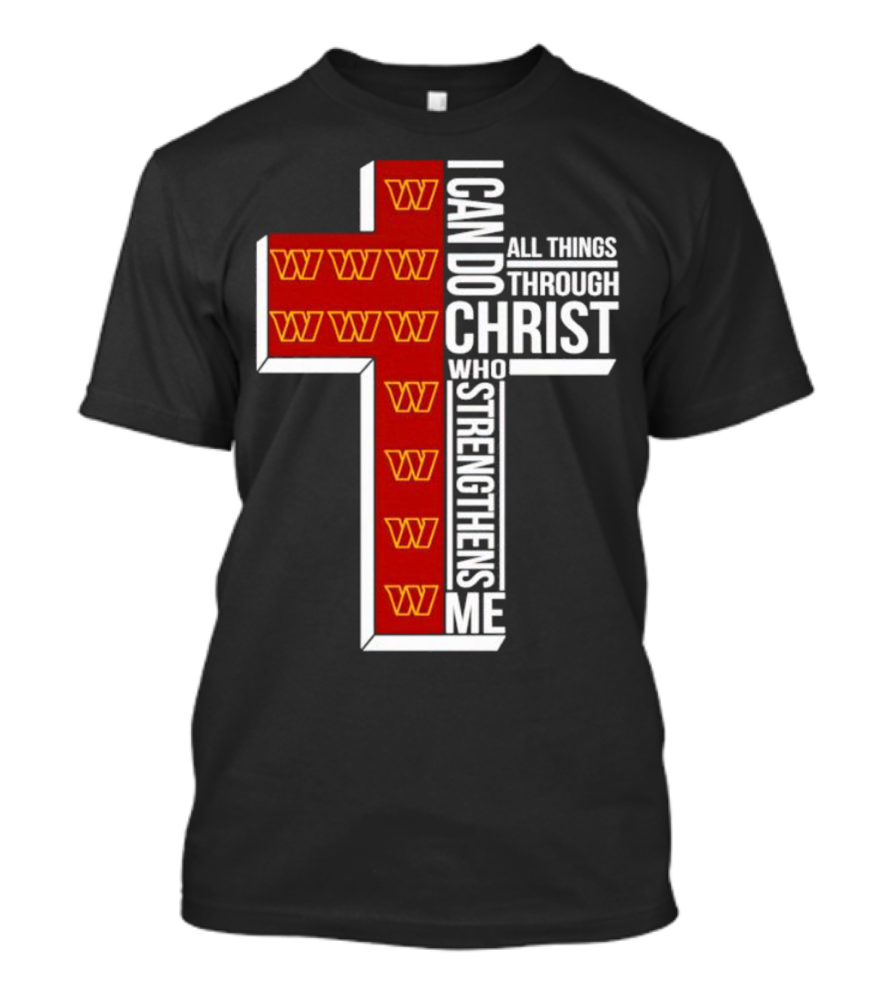 Washington Commanders I Can Do All Things Through Christ Who Strengthens Me Cross T-Shirt
