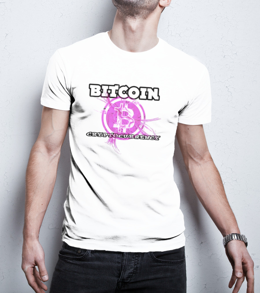 Bitcoin Cryptocurrency Pink T-Shirt
