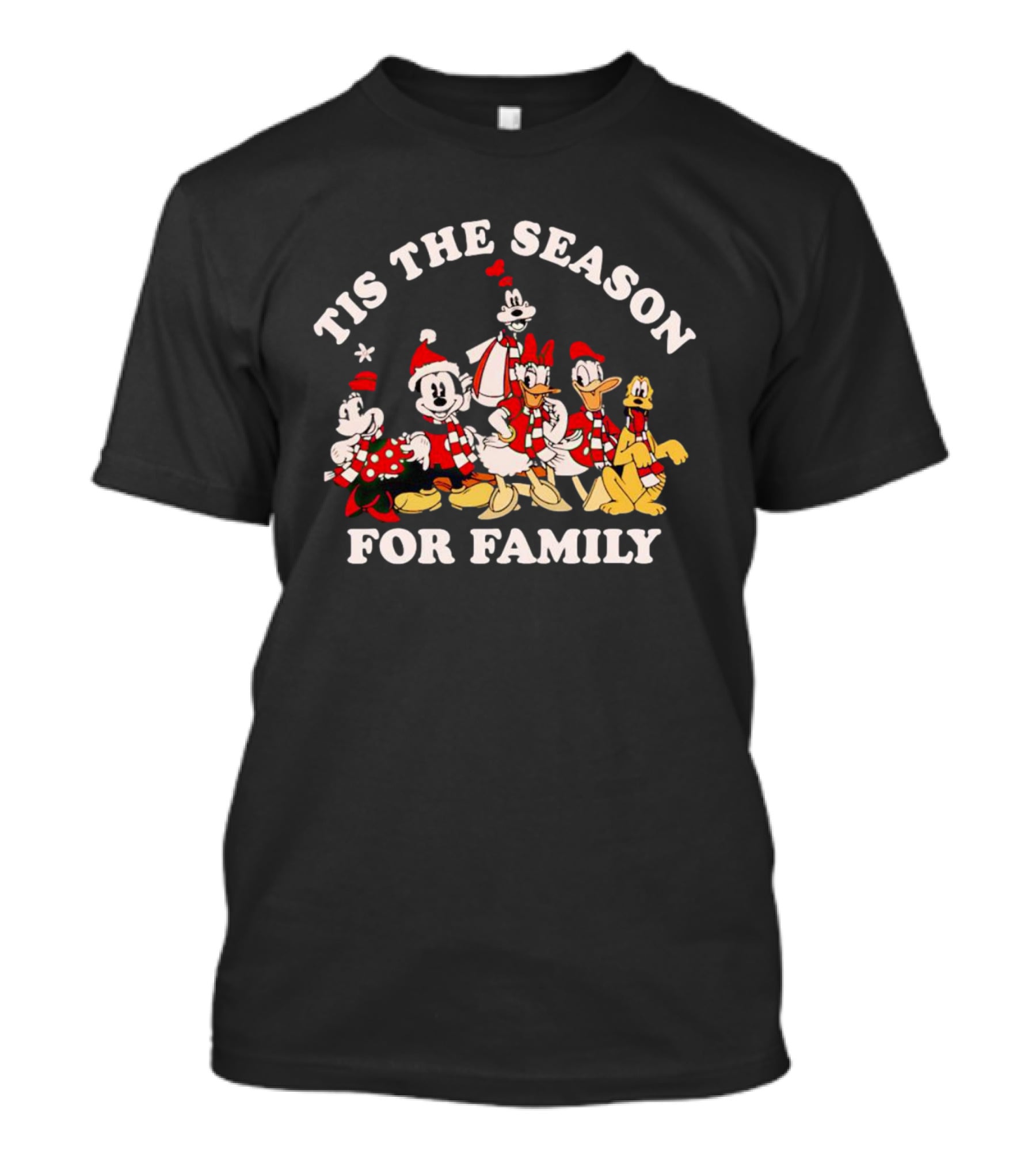 Disney Family Christmas Season Mickey Donald Goofy Minnie Pluto T-Shirt