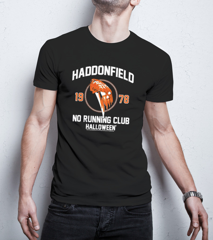 Haddonfield 1978 No Running Club Halloween Pumpkin Knife T-Shirt