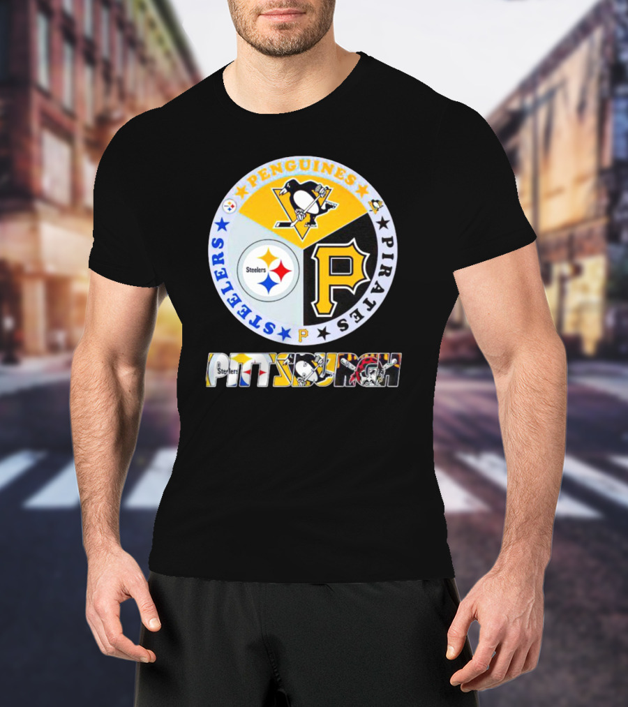 Steelers Penguins Pirates Pittsburgh Circle T-Shirt