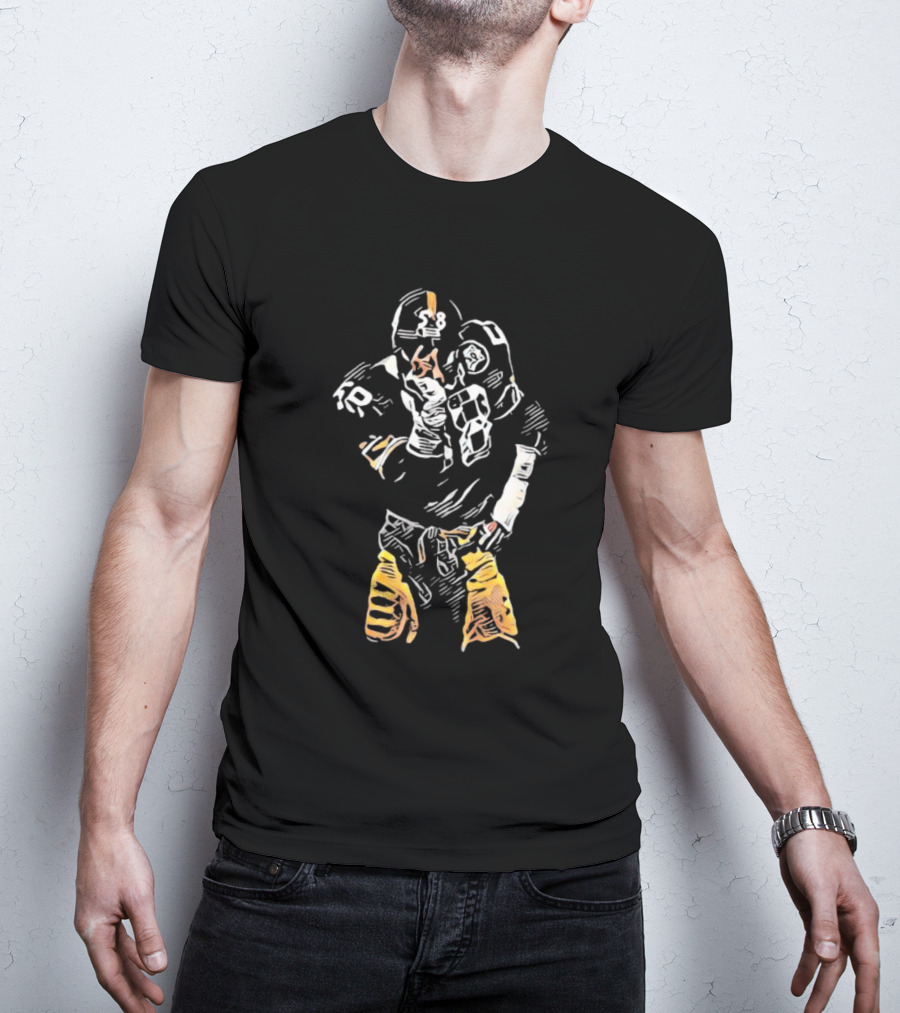 Steelers Jack Lambert Jack Splat Football Legend Black And Gold T-Shirt