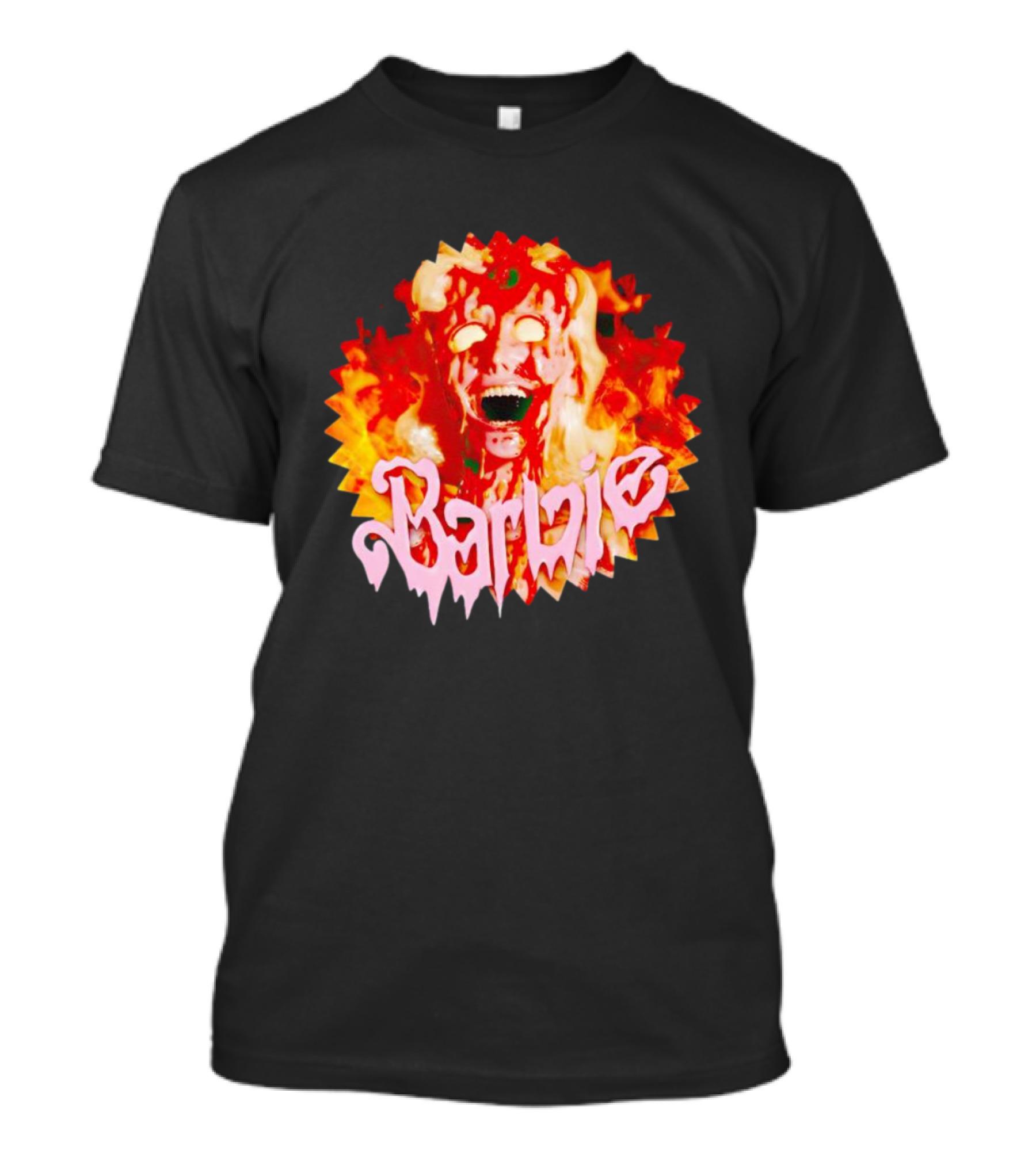 Barbenheimer Barbie Horror Flames T-Shirt