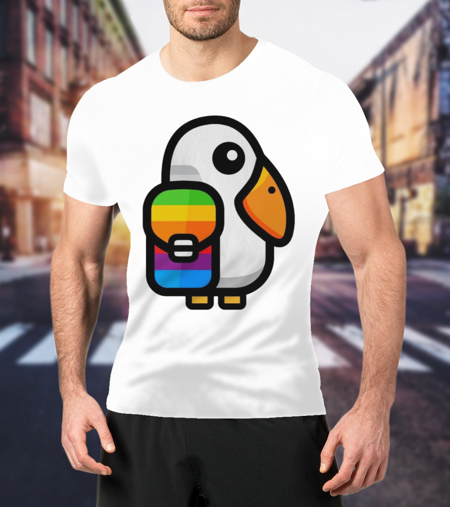 Basic Apple Guy Rainbow Pelican T-Shirt