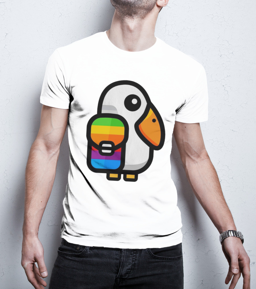 Basic Apple Guy Rainbow Pelican T-Shirt