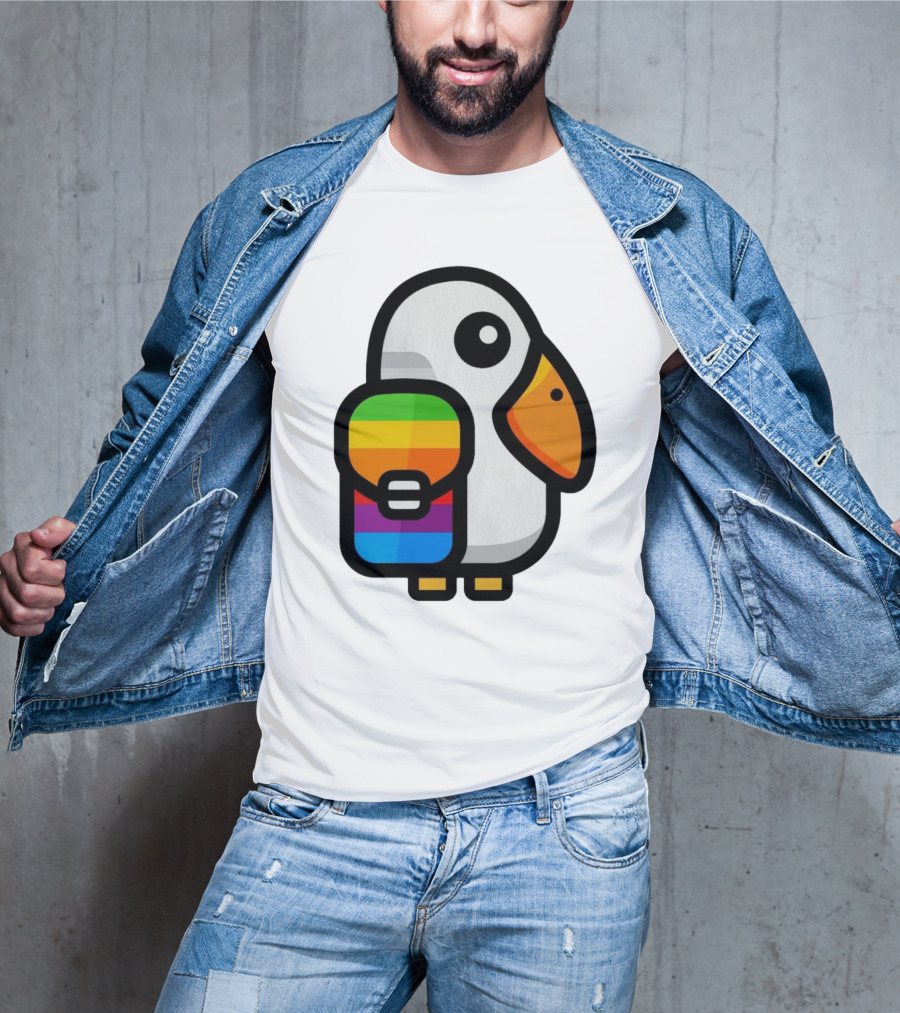 Basic Apple Guy Rainbow Pelican T-Shirt