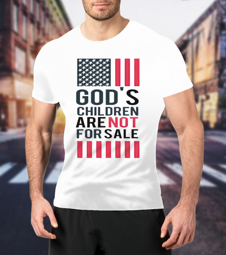 God's Children Are Not For Sale American Flag Stripes T-Shirt