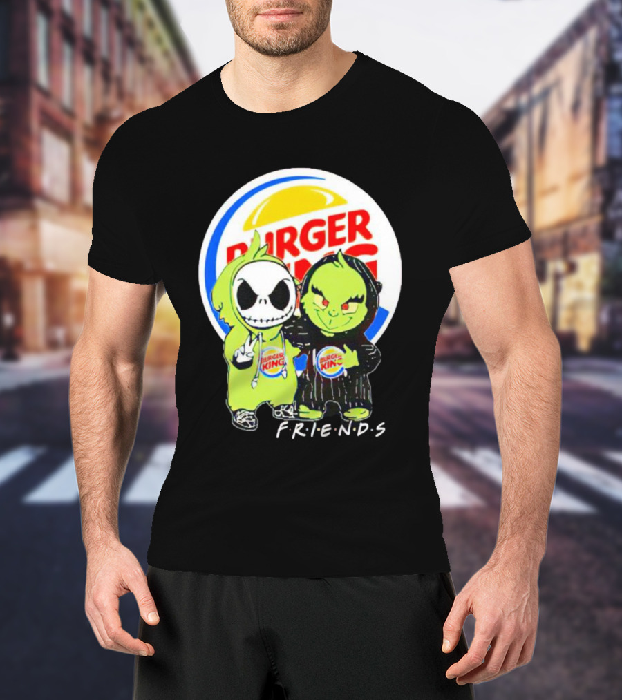 Burger King Friends Jack Skellington Grinch Collaboration T-Shirt