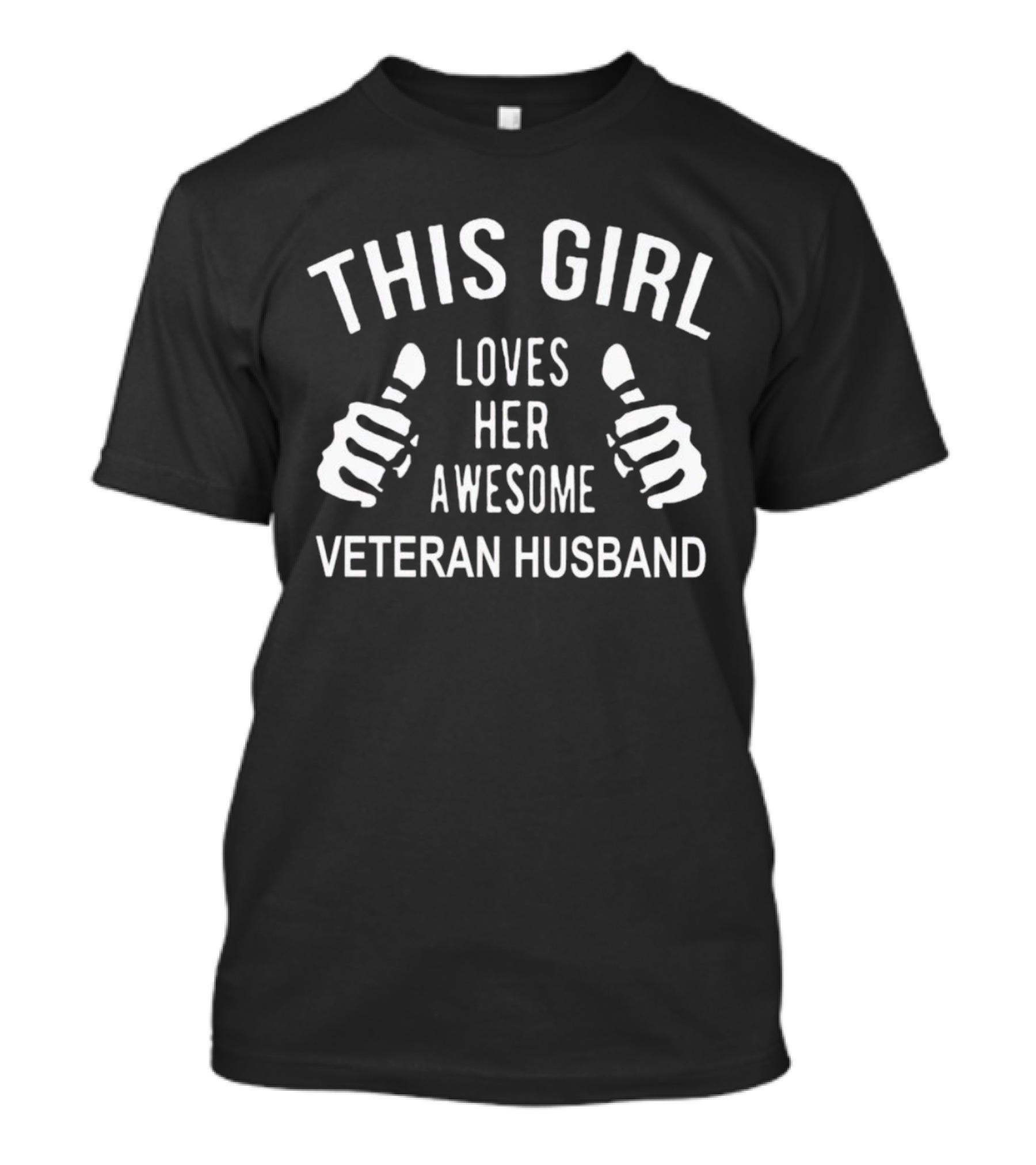 This Girl Loves Her Awesome Veteran Husband Thumbs Up T-Shirt