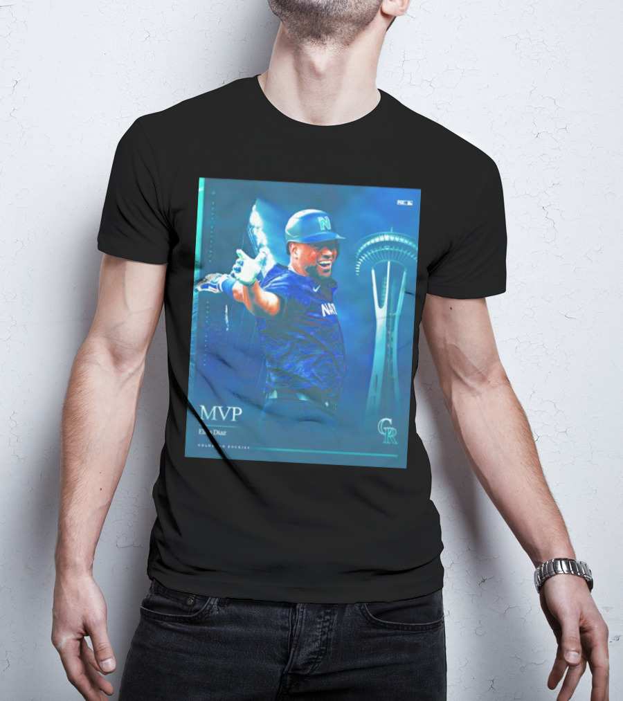 Elías Díaz MVP Colorado Rockies Seattle Skyline T-Shirt