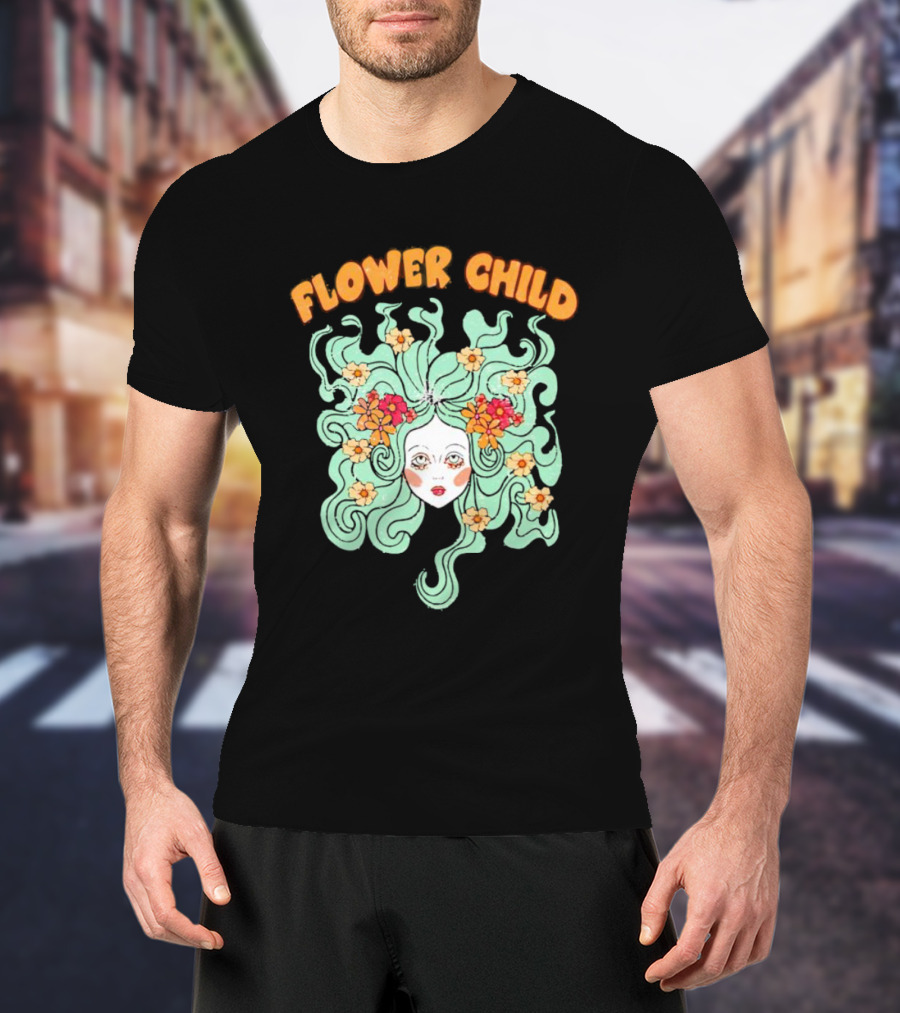 Flower Child Feminist Groovy Floral Goddess Hair T-Shirt