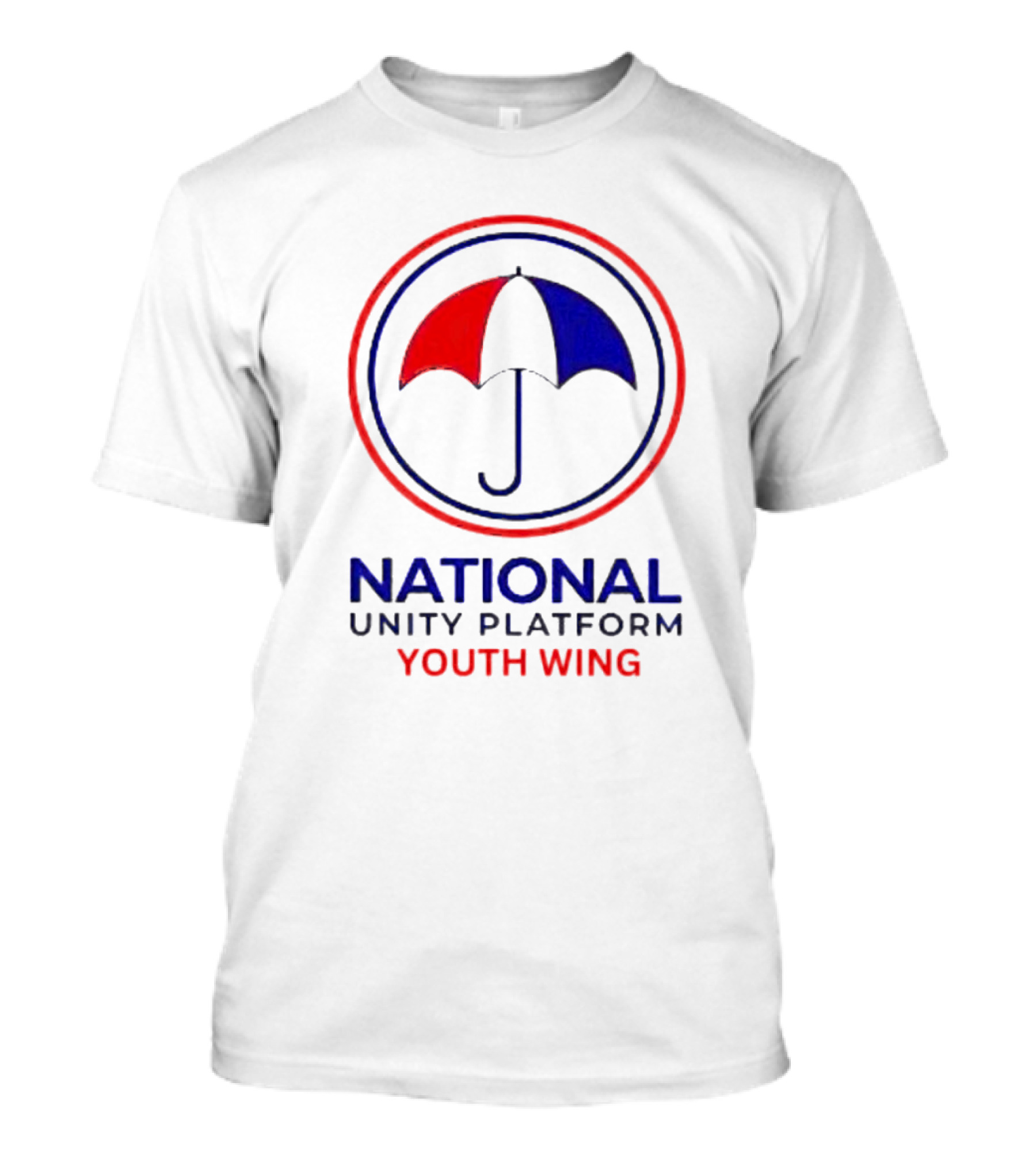 National Unity Platform Youth Wing Logo With Red And Blue Umbrella T-Shirt
