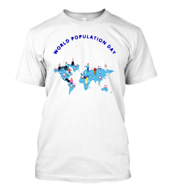 World Population Day Map People Locations T-Shirt