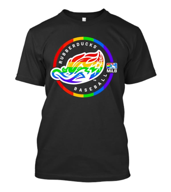 Akron RubberDucks Baseball MiLB Pride Logo Rainbow T-Shirt
