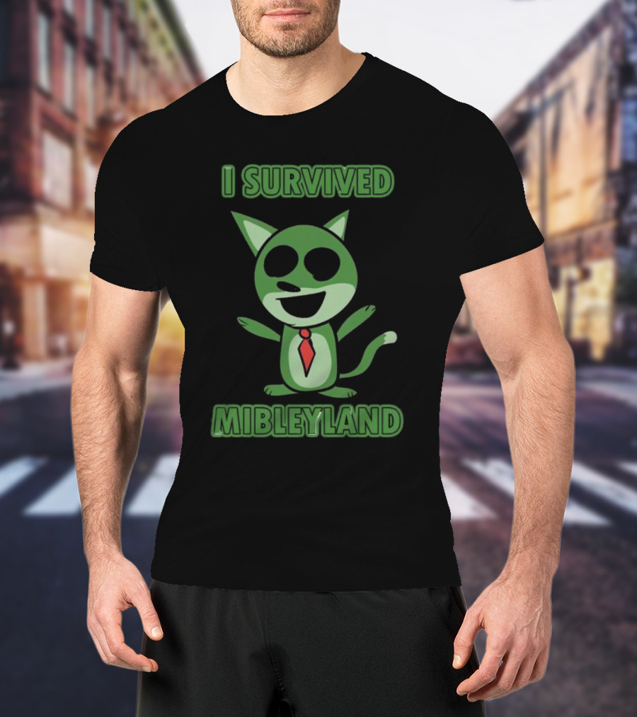 I Survived MibleyLand Funny Green Cartoon Character T-Shirt