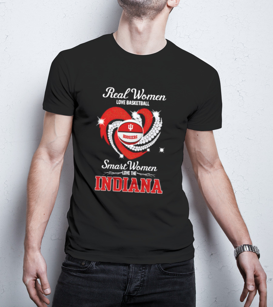 Real Women Love Basketball Hoosiers Smart Women Love The Indiana T-Shirt