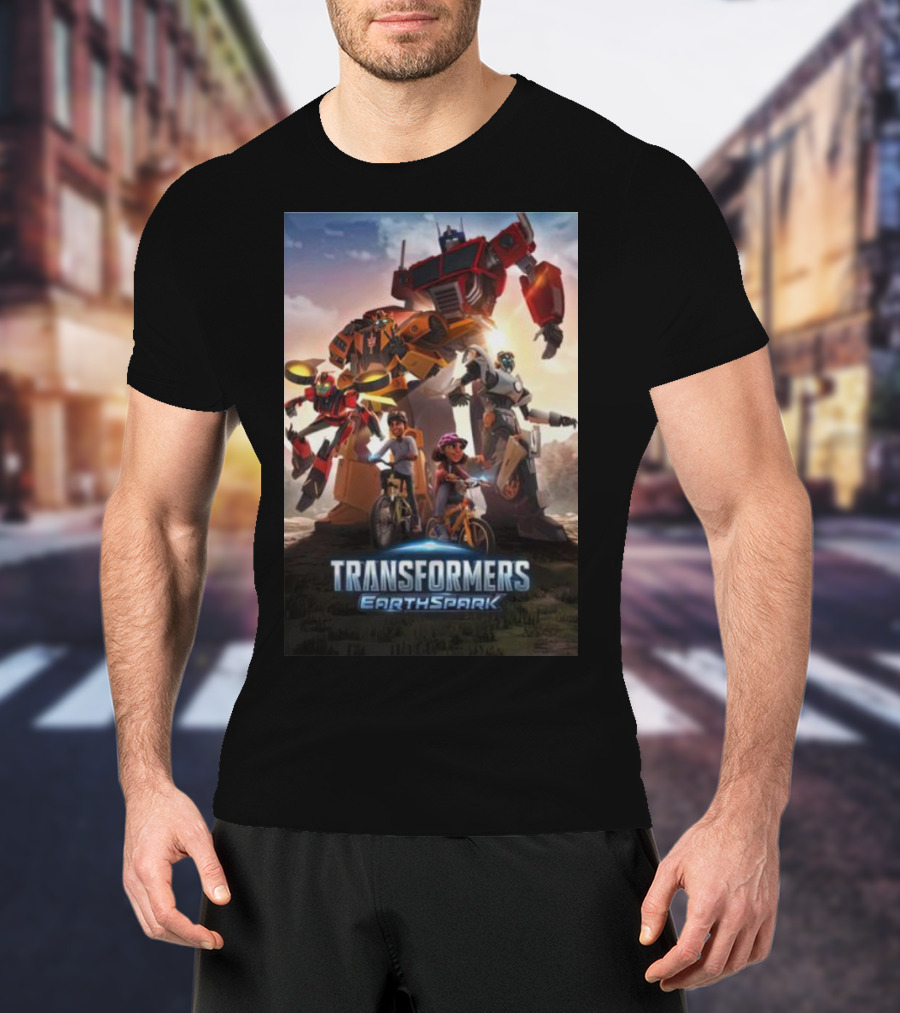Transformers Earthspark Optimus Prime And Friends Adventure Scene T-Shirt