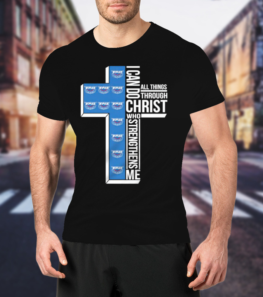 Atlantic Owls FAU I Can Do All Things Through Christ Who Strengthens Me T-Shirt