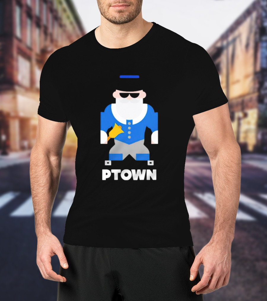 PTOWN Crier With Blue Jacket And Bell T-Shirt