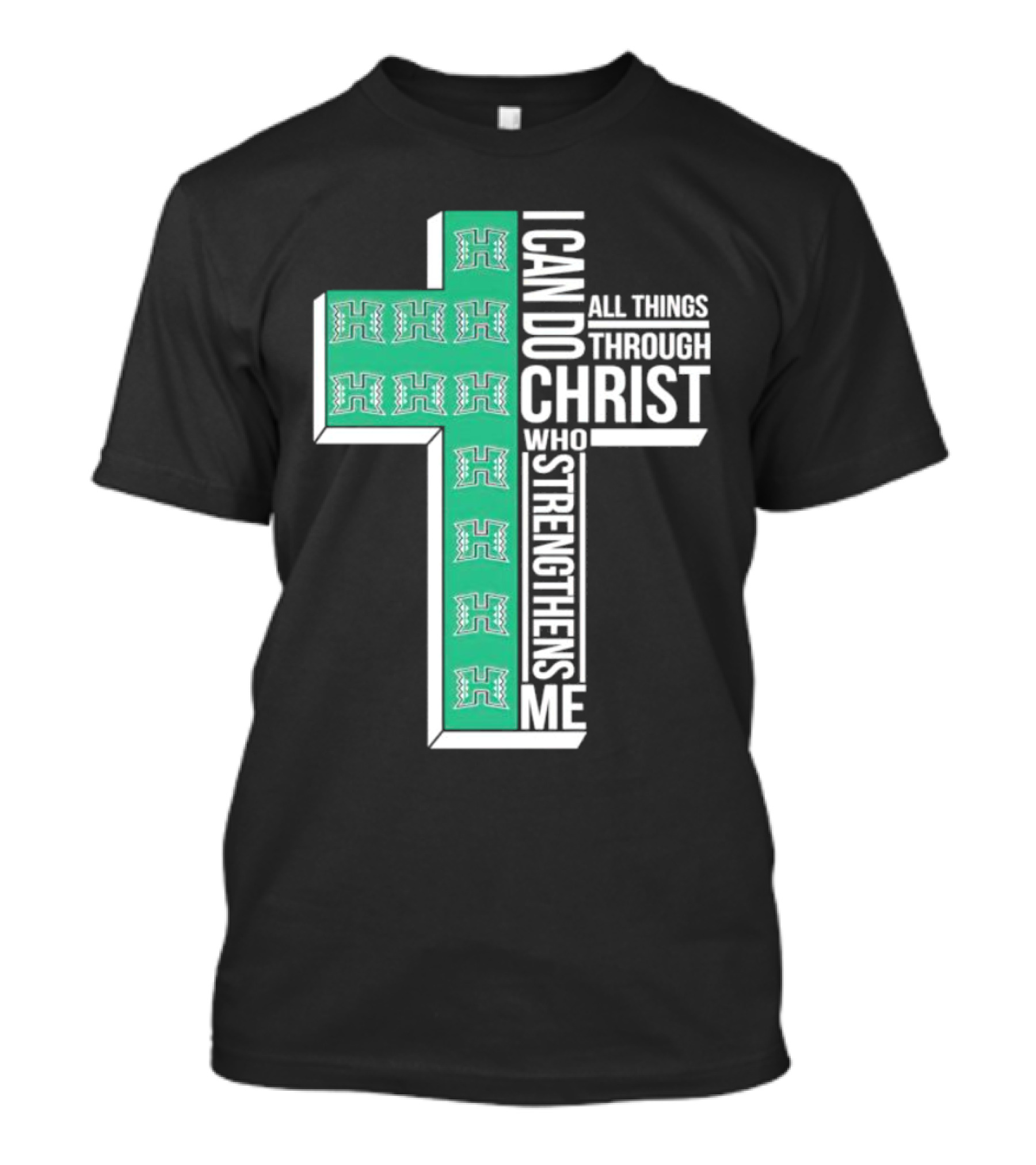 Hawaii Rainbow Warriors ‘I Can Do All Things Through Christ Who Strengthens Me’ Cross T-Shirt